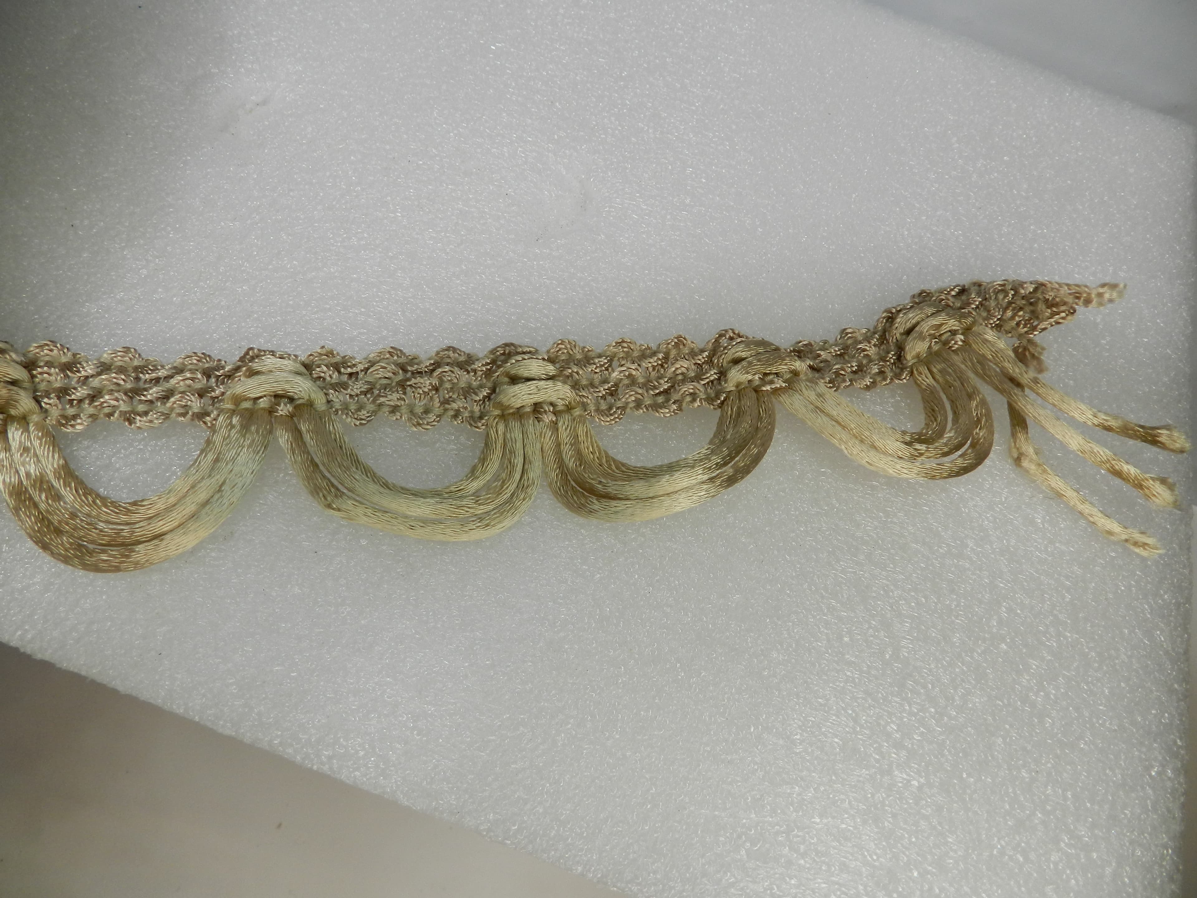 Conso Rayon Rattail Loop Fringe Trim 1 1/2" Antique Gold 24 Yards Rayon (O67JJ) - Thumbnail 4