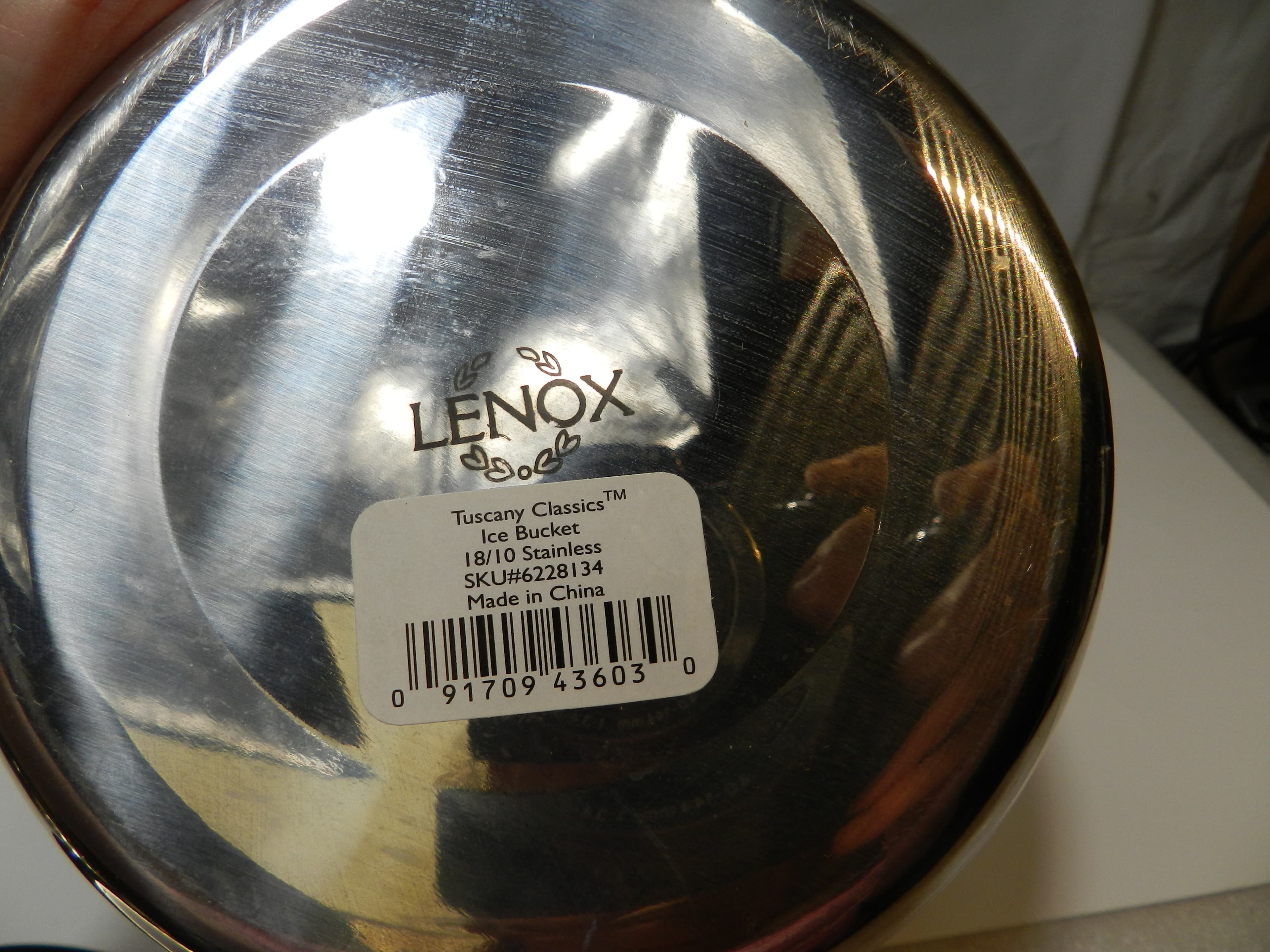 Lenox Tuscany Classic Stainless Steel Ice Bucket 9" Tall Lidded with Tongs O68JJ - Thumbnail 6