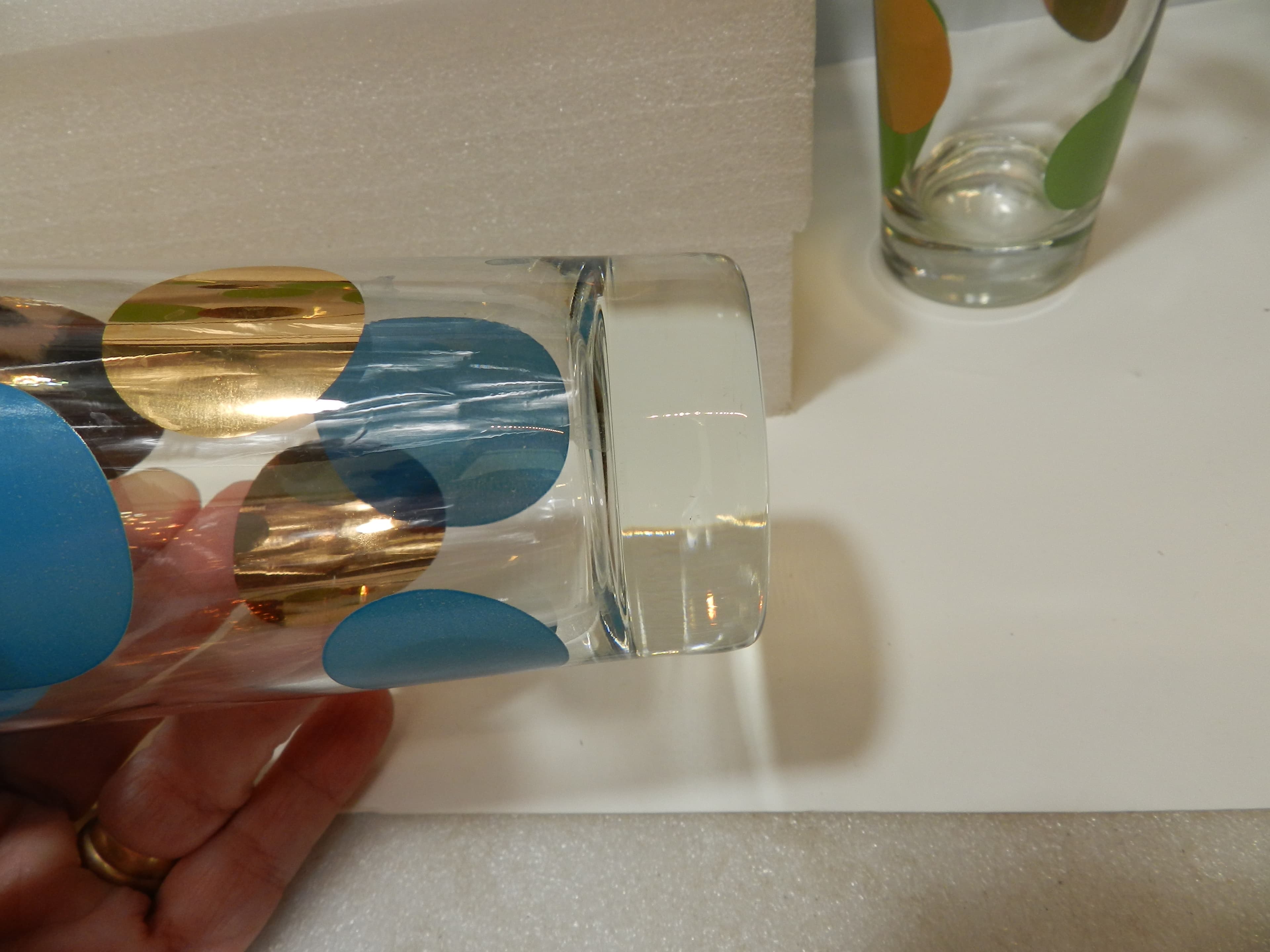 VTG MCM 6 Russell Wright Glasses & Ice Bucket Set Bartlett Collins Tumblers O69J - Thumbnail 6
