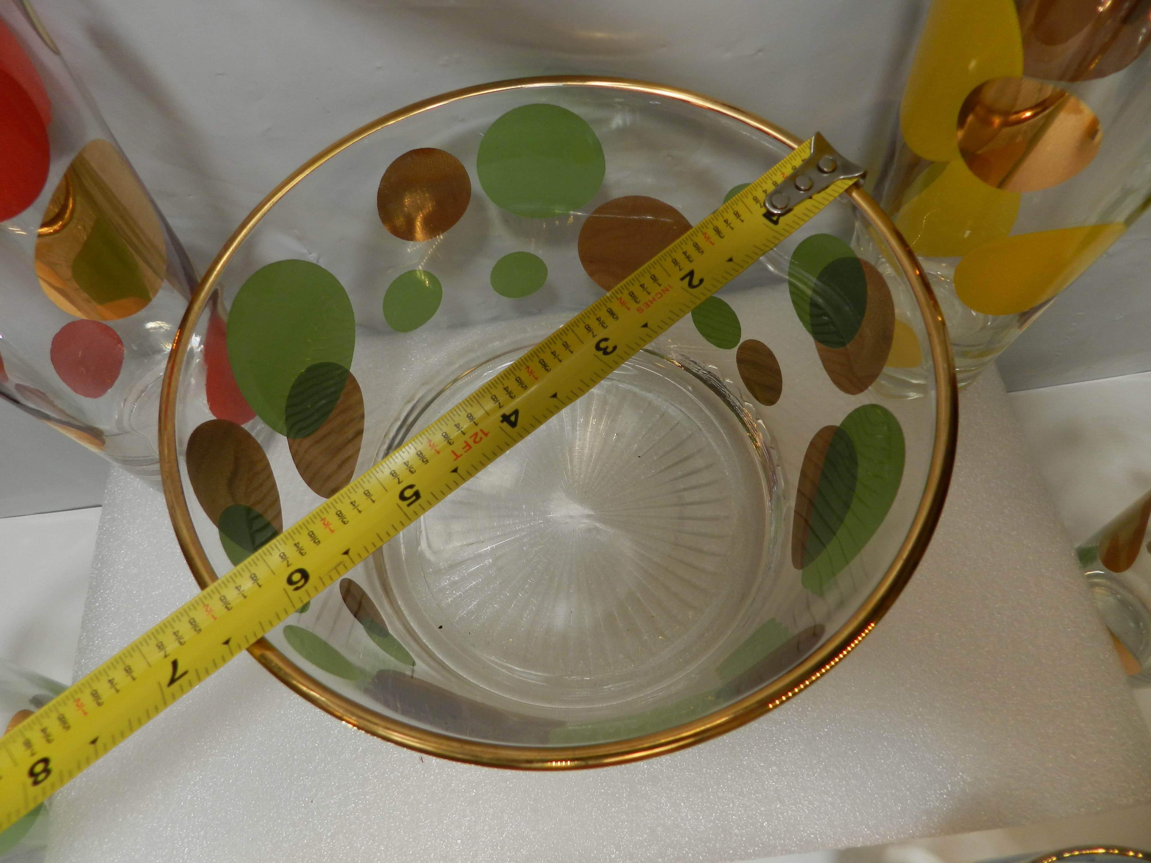 VTG MCM 6 Russell Wright Glasses & Ice Bucket Set Bartlett Collins Tumblers O69J - Thumbnail 11