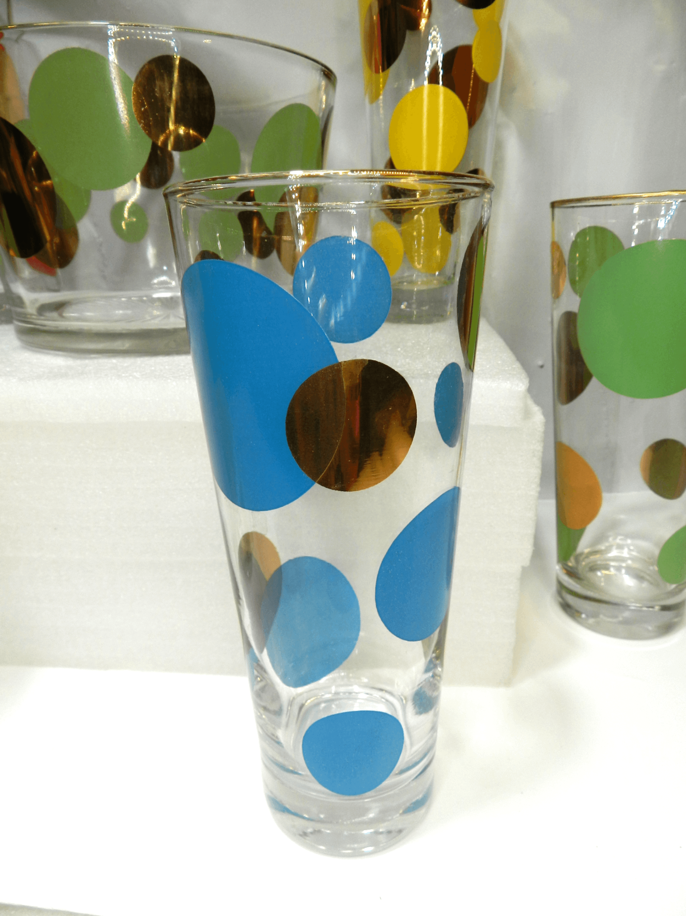 VTG MCM 6 Russell Wright Glasses & Ice Bucket Set Bartlett Collins Tumblers O69J - Thumbnail 2