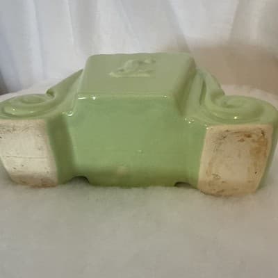 Sage Green Vintage Ceramic Scroll Planter - Thumbnail 5