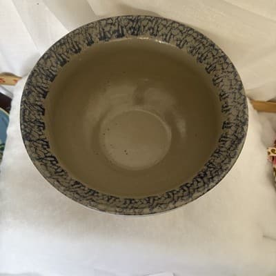 BBP Beaumont Brothers Pottery 9” Mixing/Nesting Bowl Glazed Cobalt Heart - Thumbnail 3