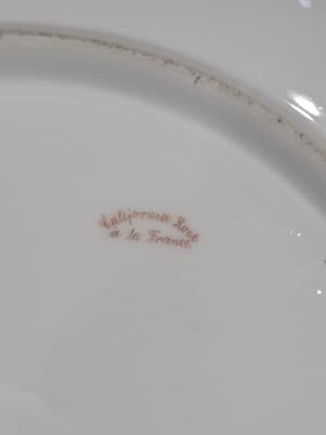 Antique K Steinmann Germany California Rose a la France Hand Handled Cake Plate - Thumbnail 5