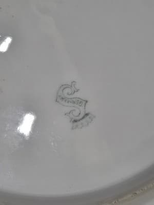 Antique K Steinmann Germany California Rose a la France Hand Handled Cake Plate - Thumbnail 6