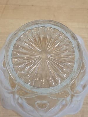 Antique Dugan Glass Wheel and Block White Opalescent Star Ruffled Bowl 1905 - Thumbnail 5