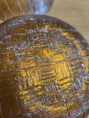 Vintage Indiana Glass Marigold Carnival Glass Basket Weave Nested Bowl Set of 2 - Thumbnail 5