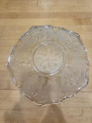 Vintage Anchor Hocking Savannah Rose Glass Platter 11 inch - Thumbnail 4