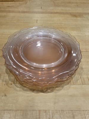 Vintage Fostoria Fairfax Pink Depression Glass Salad Plates Set of 6