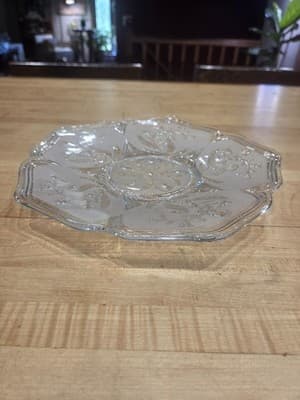 Vintage Anchor Hocking Savannah Rose Glass Platter 11 inch - Thumbnail 6