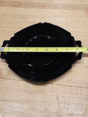 Vintage LE Smith Mt Pleasant Black Amethyst Handled Plate 8 inch - Thumbnail 4