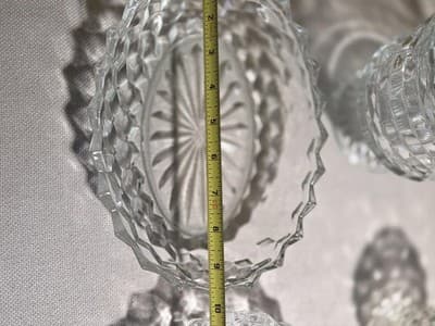 Vintage Fostoria American Clear Glass 4 Pc Lot Compote Bowl Cup 3 Toe Dish - Thumbnail 7