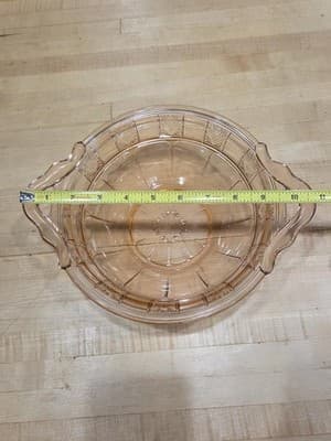 Vintage Jeannette Doric Pink Depression Glass 2 Handle Serving Bowl 10 inch - Thumbnail 4