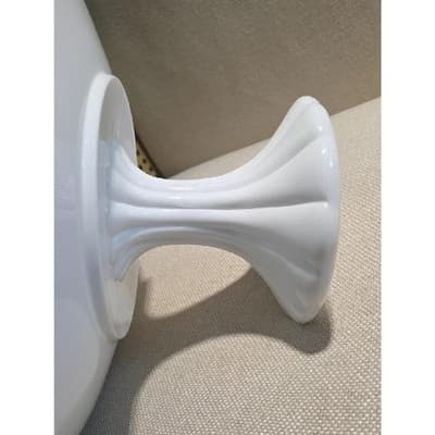 Vintage Pitman Dreitzer Milk Glass Old Colony Pedestal Bowl – Lacy Edge 1960s - Thumbnail 5