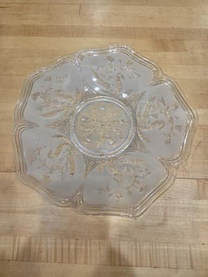 Vintage Anchor Hocking Savannah Rose Glass Platter 11 inch - Thumbnail 5
