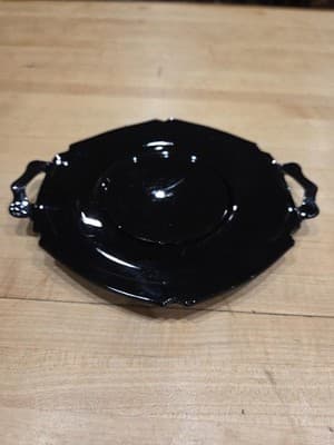 Vintage LE Smith Mt Pleasant Black Amethyst Handled Plate 8 inch - Thumbnail 3