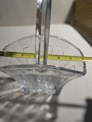 Vintage Heisey Glass Recessed Panel Etched 9 Inch Basket Marked - Thumbnail 4