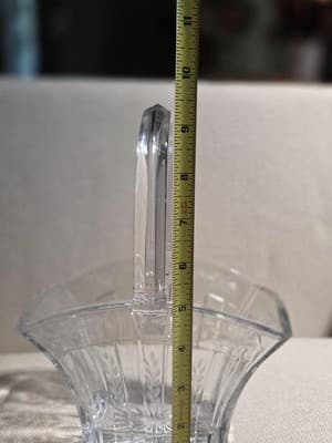 Vintage Heisey Glass Recessed Panel Etched 9 Inch Basket Marked - Thumbnail 5