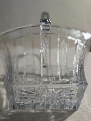 Vintage Heisey Glass Recessed Panel Etched 9 Inch Basket Marked - Thumbnail 2