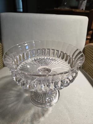 Vintage Indiana Glass Windsor Clear 9.5 Pedestal Compote Fruit Candy Bowl