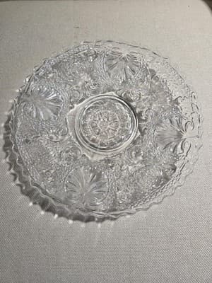 Vintage Anchor Hocking Sandwich Clear 11.5 Footed Cake Torte Platter Dish - Thumbnail 2