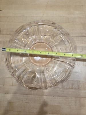 Vintage Anchor Hocking Pink Oyster and Pearl 10.5 Ruffled Console Bowl
