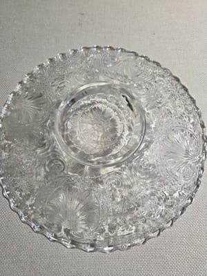 Vintage Anchor Hocking Sandwich Clear 11.5 Footed Cake Torte Platter Dish - Thumbnail 4