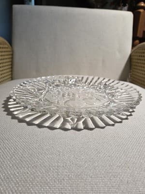 Vintage Federal Glass Pioneer Clear Fruit 11 Platter & 7.5 Ruffled Bowl - Thumbnail 8