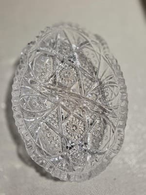Vintage Imperial Glass Star and Cane 3 Pc Lot Bowl Pedestel Compote Dish - Thumbnail 4