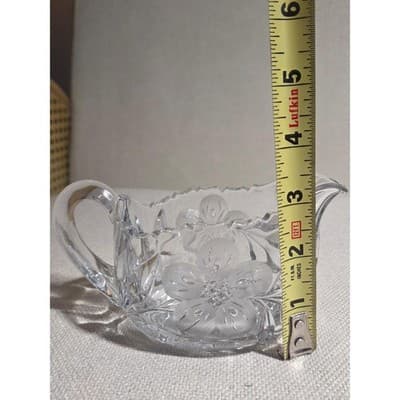 Antique Pairpoint Glass Murillo Sugar Bowl & Creamer c.1915 Floral ABP Crystal - Thumbnail 7