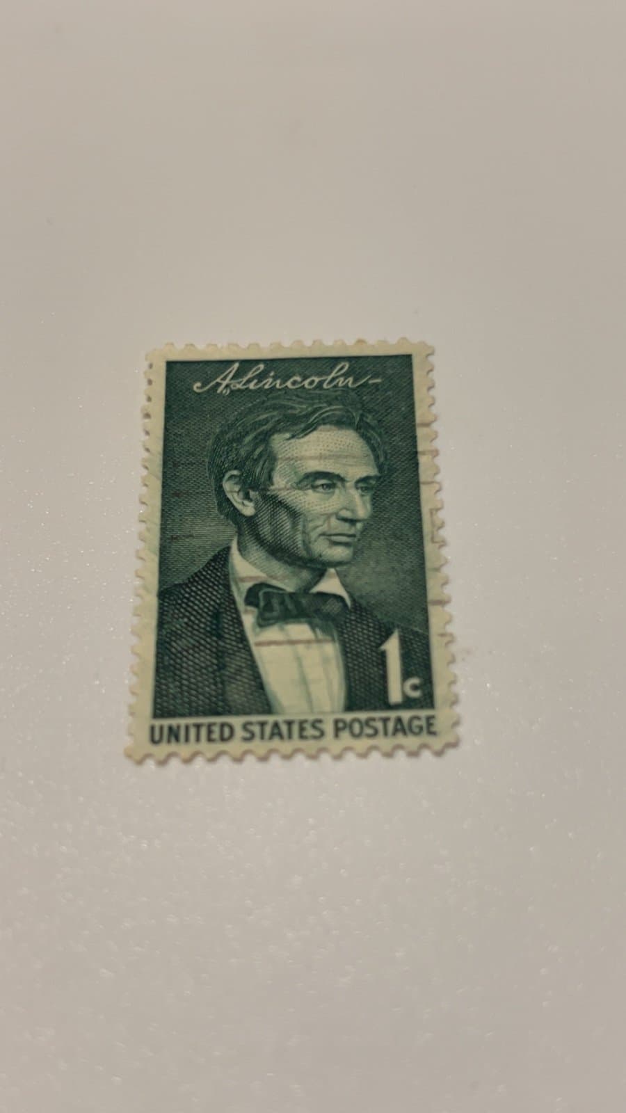 ABRAHAM LINCOLN 1 CENT STAMP GREEN UNITED STATES POSTAGE very rare