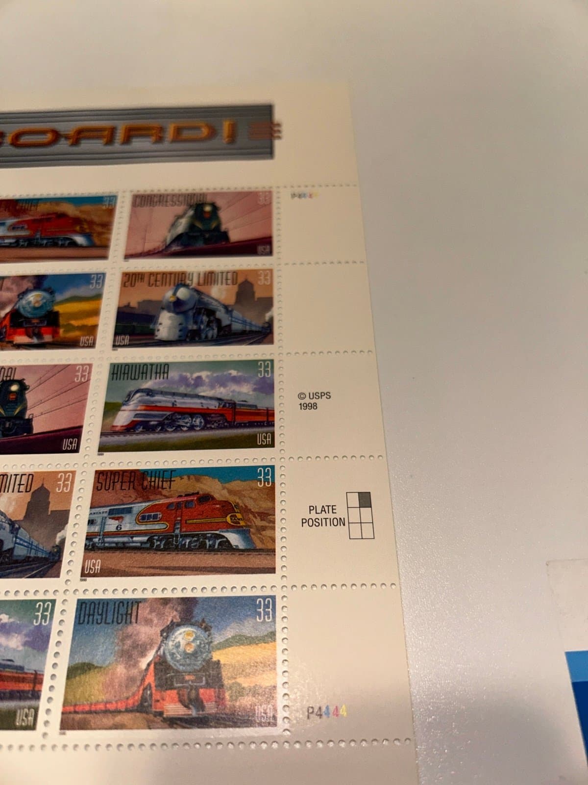 Scott All Aboard American Trains Sheet of 20 33¢ Stamps (1999) - Thumbnail 3