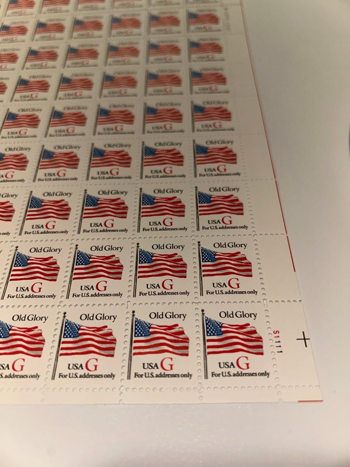 Scott Old Glory Red G 1994 Stamp Full Sheet 100/32¢ - Thumbnail 2