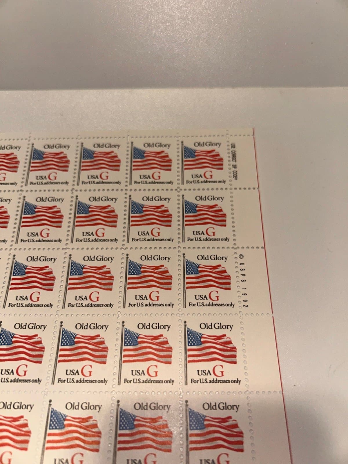 Scott Old Glory Red G 1994 Stamp Full Sheet 100/32¢ - Thumbnail 3