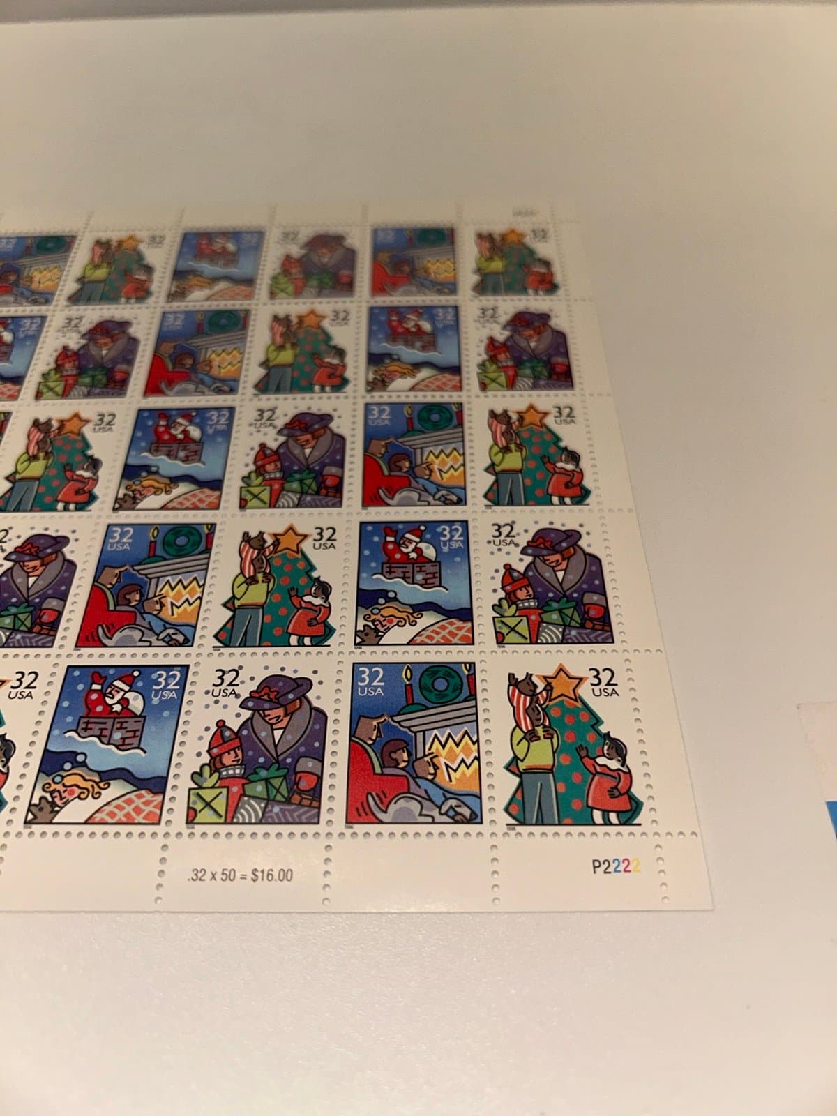 Scott #3108-3111 Contemporary Christmas Family Scenes Pane of 50 32¢ Stamps 1996 - Thumbnail 2