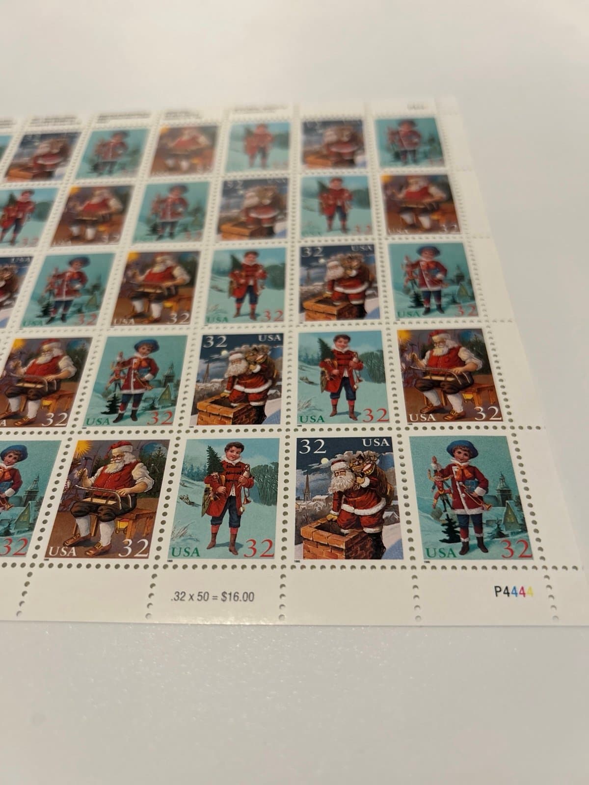 Scott #3004 -3007 Santa & Children Pane of 50 32¢ Stamps (1995) - Thumbnail 2