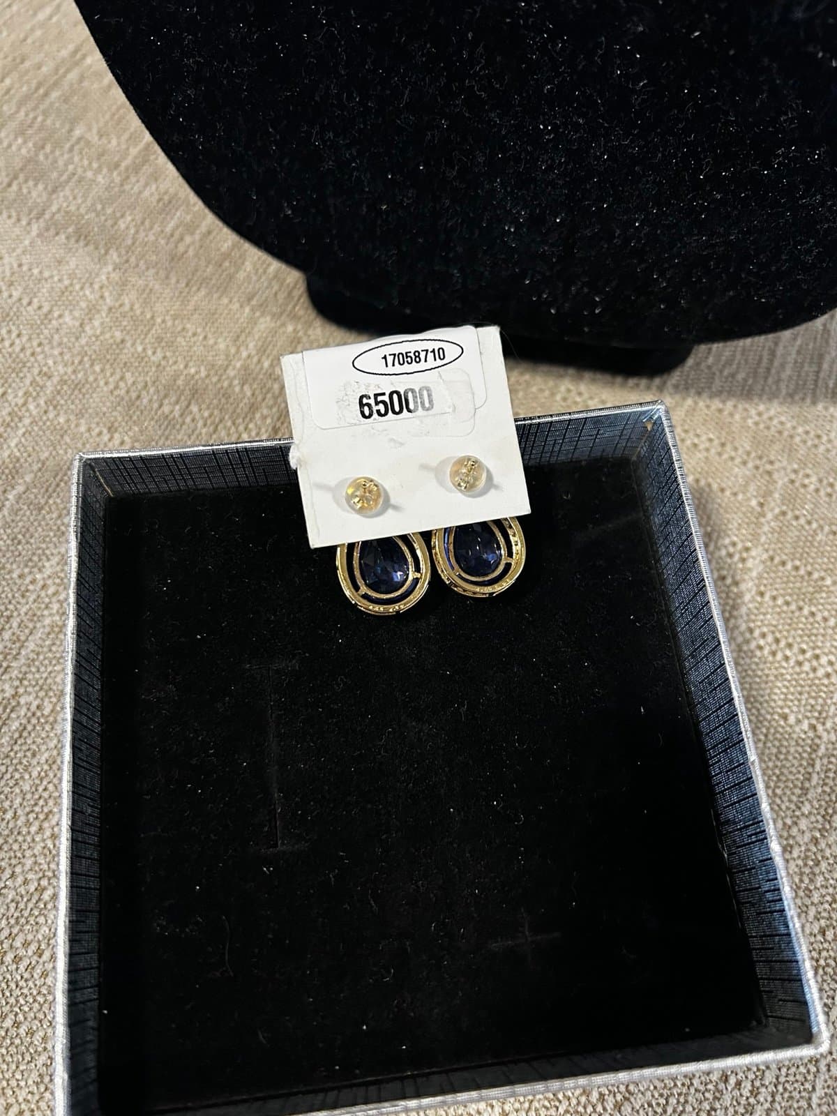 Blue FLRT 18K Genuine YG Pear Shape Earring - Thumbnail 3