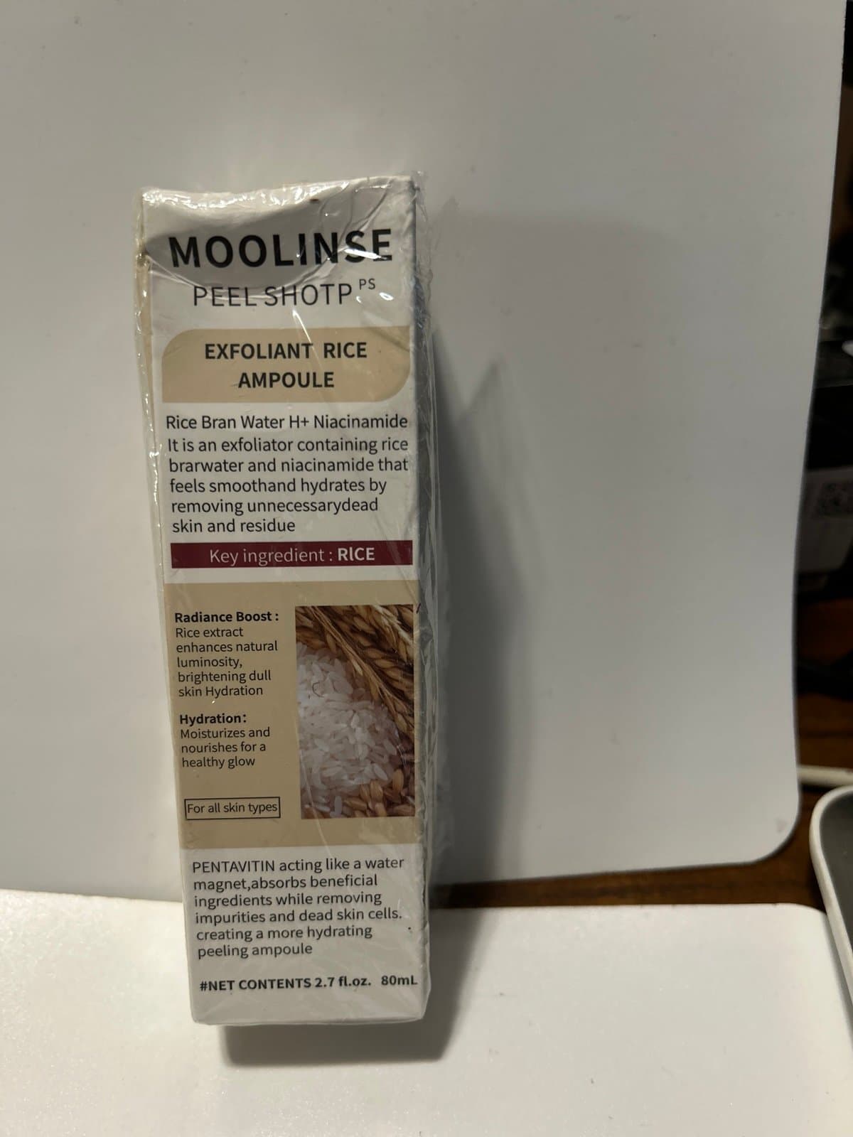 Moolinse Peel Shotp Exfoliant Rice 2.7 oz 80ml exp 3/29