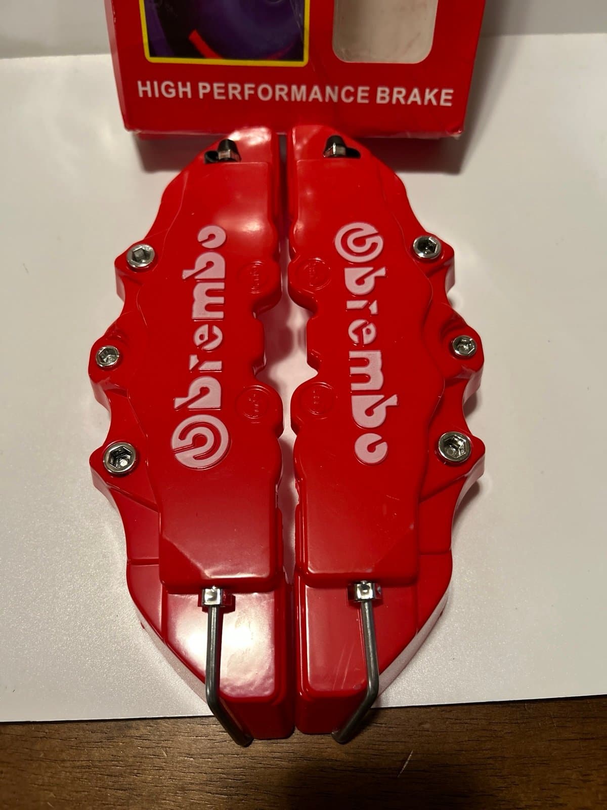 Brembo set of 2 Universal Disc Brake Caliper Covers Red Plastic - Thumbnail 3
