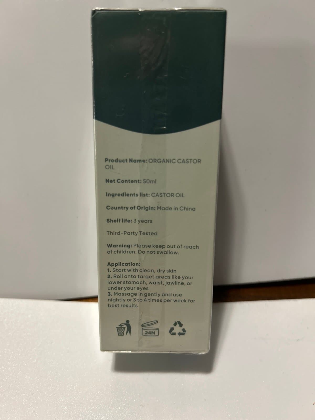 Vexivo Organic Cold-Pressed Castor Oil with Rose Quartz Roller 1.7 fl oz - Thumbnail 2