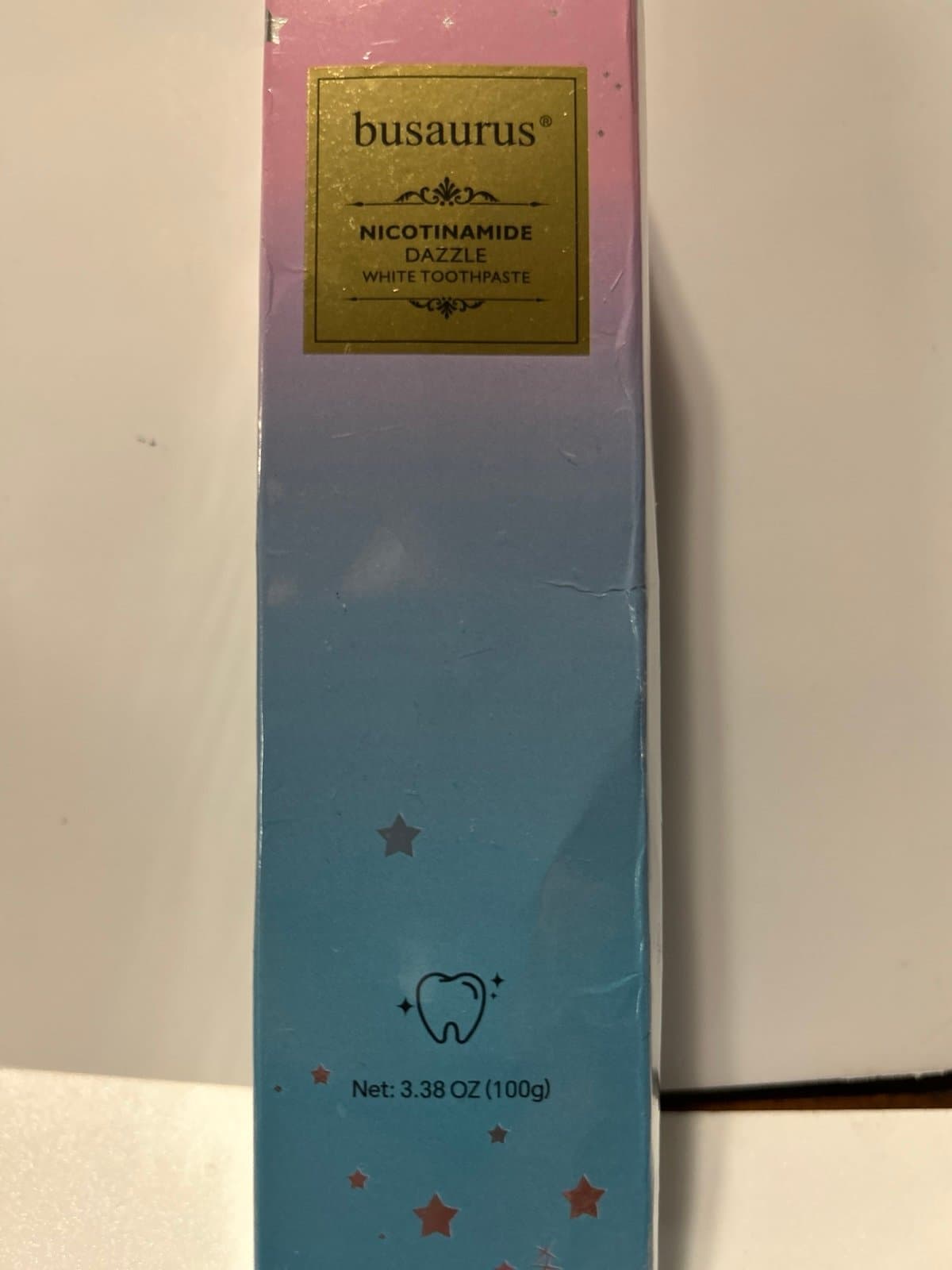 busaurus Nicotinamide Dazzle White Toothpaste Cherry Blossom Peach 3.38oz-Sealed - Thumbnail 2