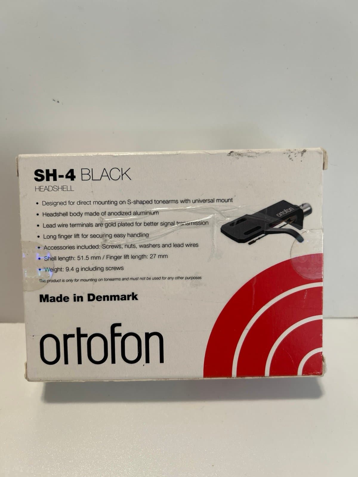 ORTOFON Cartridge Headshell SH-4 (Black Version), Made in Denmark - Thumbnail 2