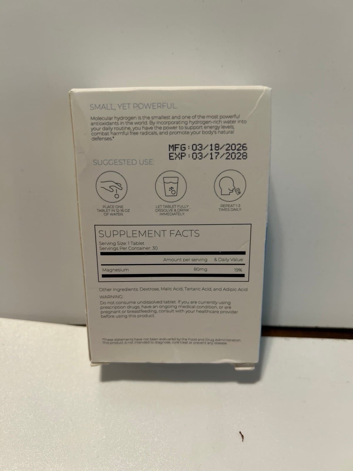 NEW Primecell H2 Molecular Hydrogen Antioxidant Tablets; 30 Count; FREE SHIPPING - Thumbnail 2
