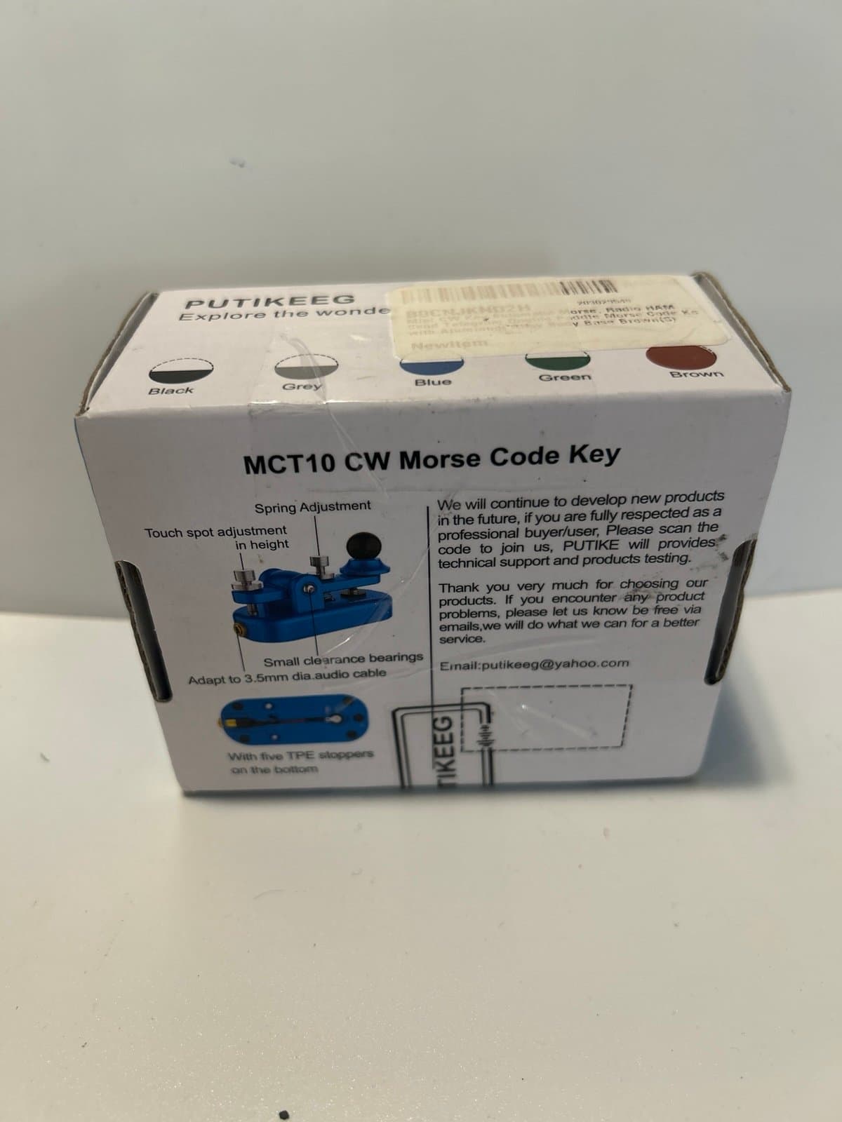 PUTIKEEG Mini Classical Morse Code Key - CW Morse Code Keys MCT10 - Brown NEW - Thumbnail 3