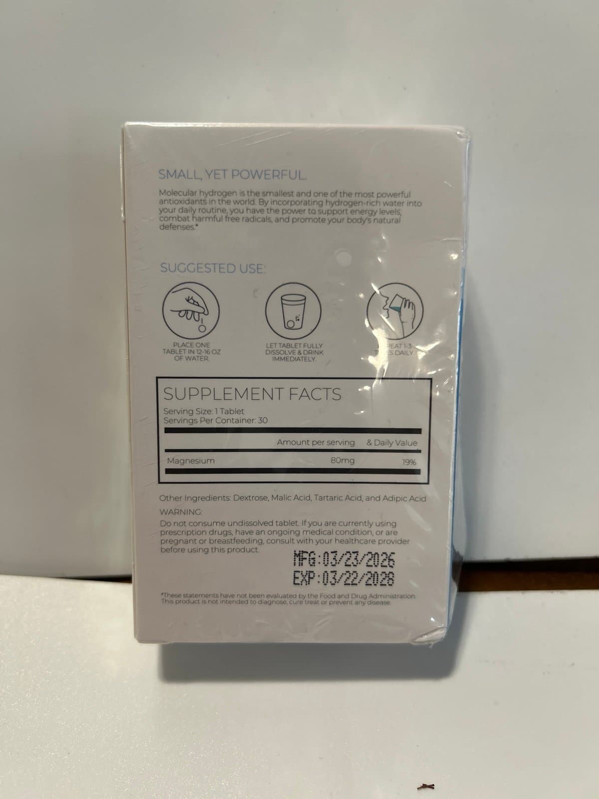 NEW Primecell H2 Molecular Hydrogen Antioxidant Tablets; 30 Count; FREE SHIPPING - Thumbnail 2
