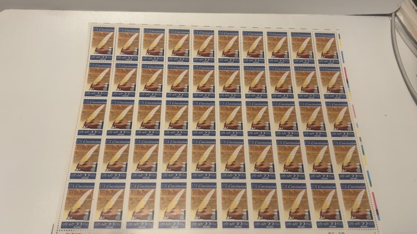 Scott #2360 US Constitution Ratification 22¢ Sheet of 50 Stamps - MNH
