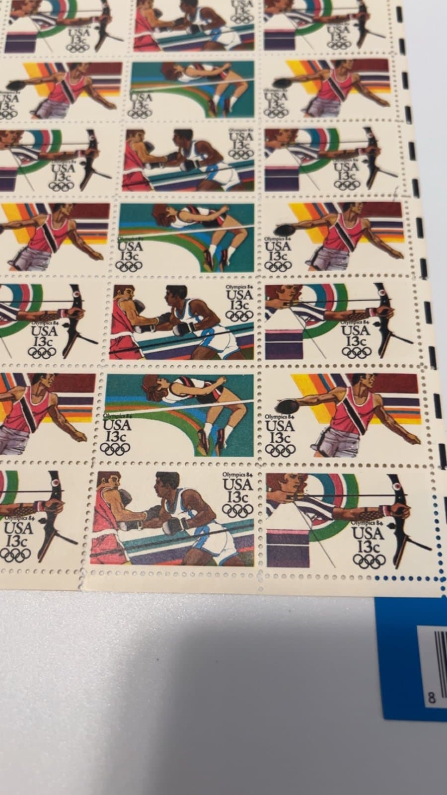 1983 13c Olympics 50 USA Stamp Sheet - Scott #2048-51 Archery Boxing Track - Thumbnail 2