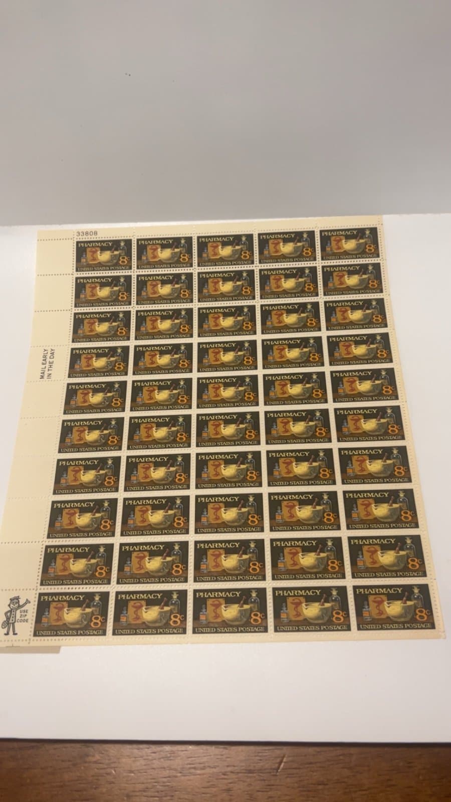 Lot 50 stamp PHARMACY United States 8-cent STAMPS sheet brand new stamps c1972