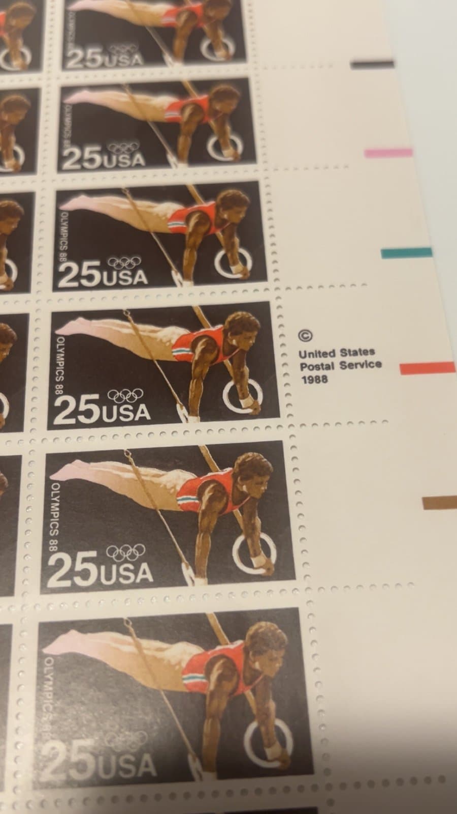 Scott #2380 Seoul Olympics Gymnast Sheet of 50 Stamps - MNH LR - Thumbnail 3