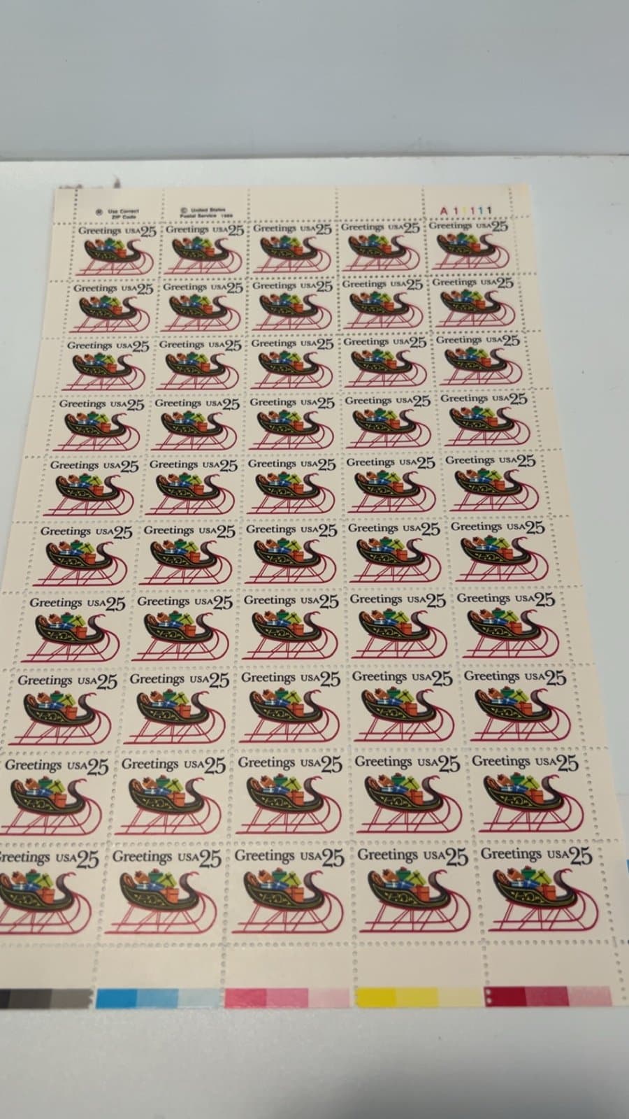 Scott 2428, 25 cent, Sheigh Full of Presents, Sheet